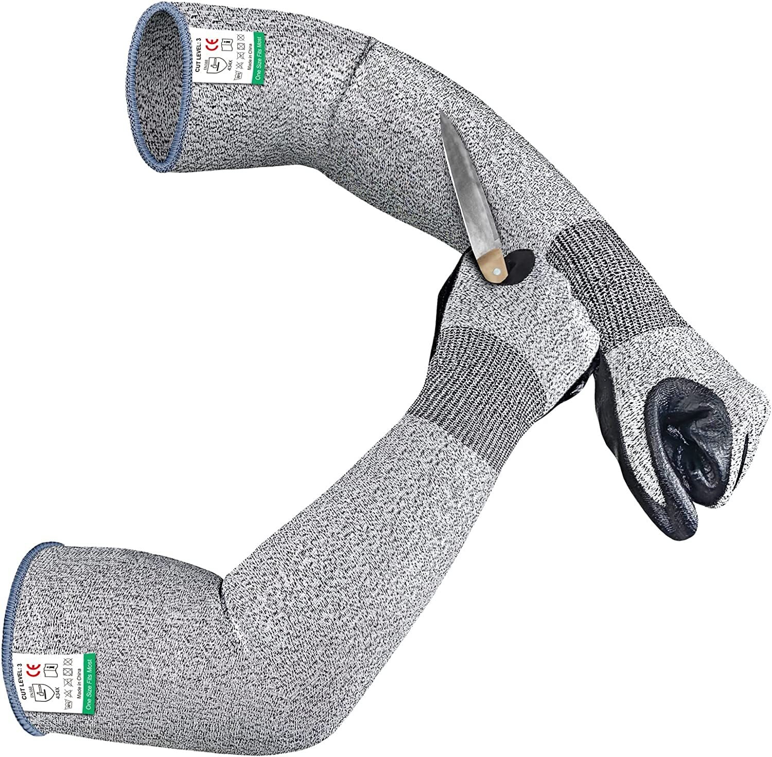 EvridWear Cut Resistant Gloves with Arm Protection Sleeves, Work