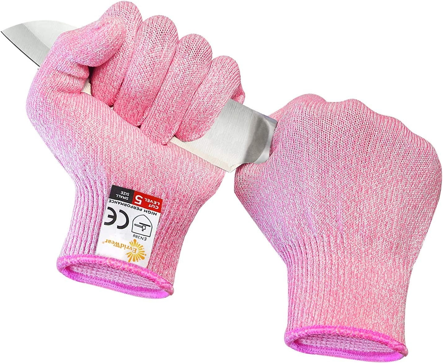 EvridWear Cut Resistant Gloves, Food Grade, Level 5 Protection, HPPE