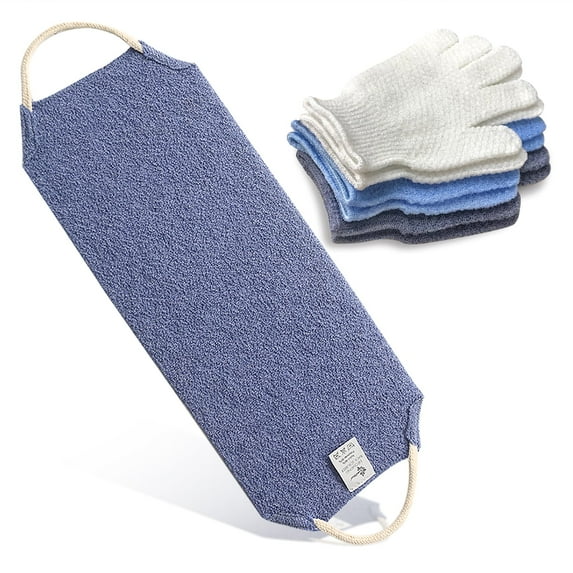 EvridWear Exfoliating Back Scrubber with Handles for Body Shower Deep Cleans Skin Adult Men Women One Size