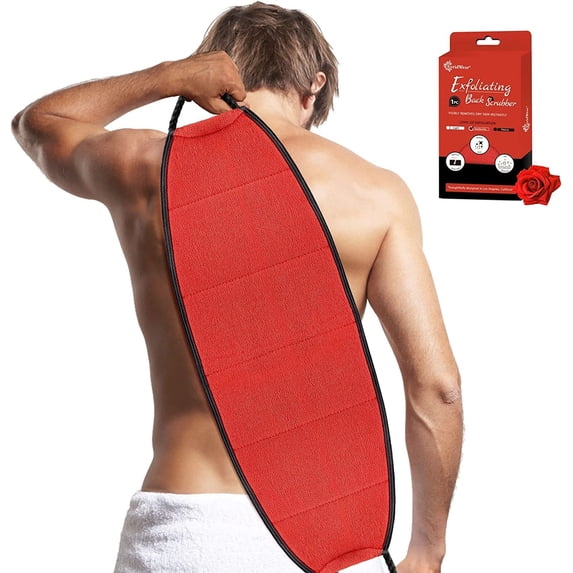 EvridWear Exfoliating Body Scrubber with Handles Back Scrubber for Shower Bath Dry Skin Whole Body Deep Clean Men Women(Moderate)
