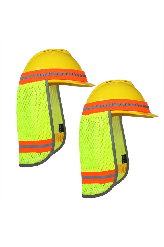 Hard Hat Sun Shade Shield for Construction, Outdoor Activities, UV Protection (2 Pack, Lime)
