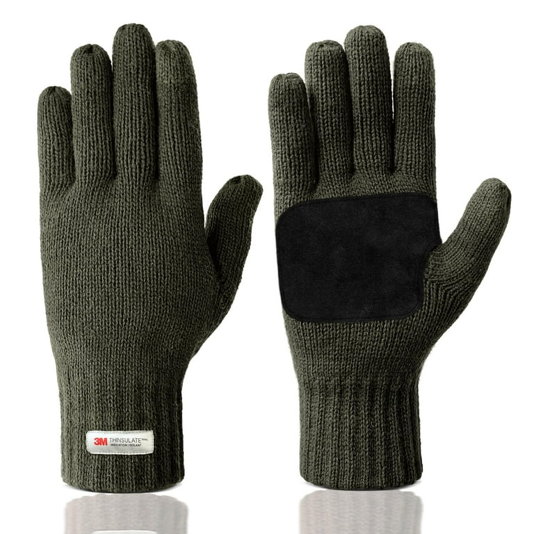 EvridWear Mens Winter Warm Gloves, Knitted Thermal Anti-Slip Adult