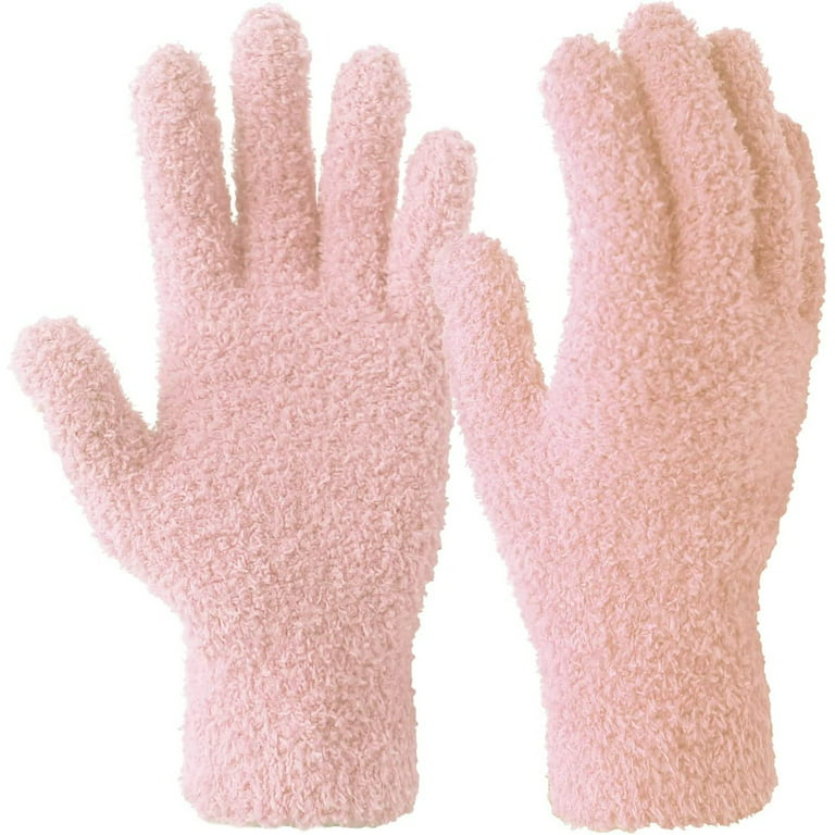 EvridWear Microfiber Dusting Gloves , Dusting Cleaning Glove for Plants,  Blinds, Lamps,and Small Hard to Reach Corners(Pink) 