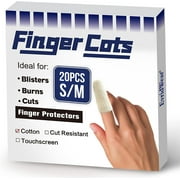 EvridWear Premium Cotton Finger Cots, reusable Toe Thumb Protector S/M 20 Pcs
