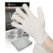 EVRIDWEAR Sterling Silver Polishing Cleaning Gloves with Terry Loop Cloth, Tarnish Removal Gloves for Jewelry, Gold, Brass, Copper, Ring, Stainless, Metal, (L/XL Sizing)