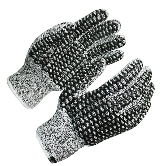 EvridWear Thermal Warm Double Layer Knitted Winter Gloves with Durable Grip Grey XLarge