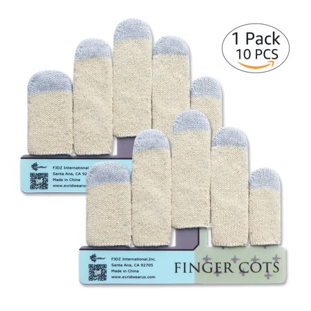 EvridWear Touchscreen Finger Toe Thumb Cot Sleeves Protection (10 Pcs)