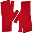 thumbnail image 1 of EvridWear Unisex Men Women Merino Wool String Knit Liner Fingerless Touchscreen Gloves (Red, S/M), 1 of 8