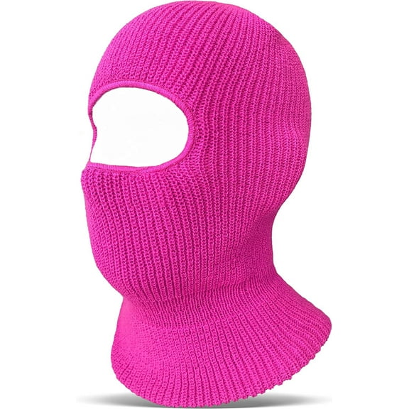 EvridWear Winter Balaclava Ski Mask Warm Knitted Full Face Cover for Men and Women Outdoor Sports Cycling, Barbecore Pink