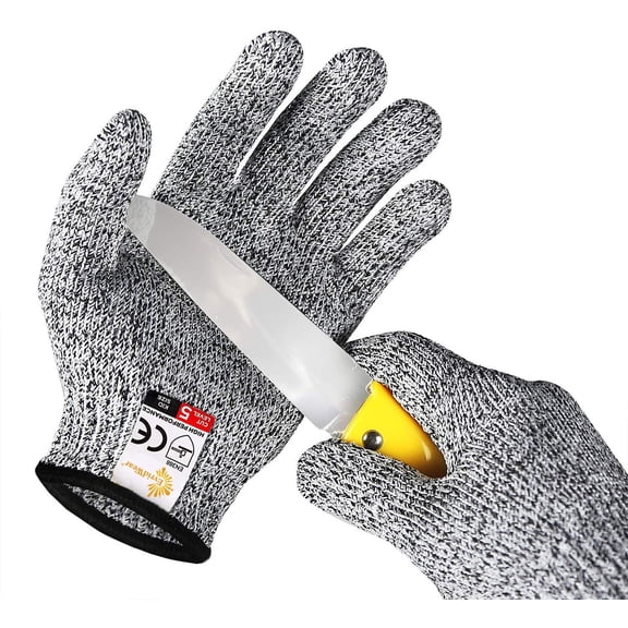 Evridwear Children Kids Cut Resistant Gloves, Food Grade, Level 6 Protection, HPPE (S (4-7YRS), Gray)