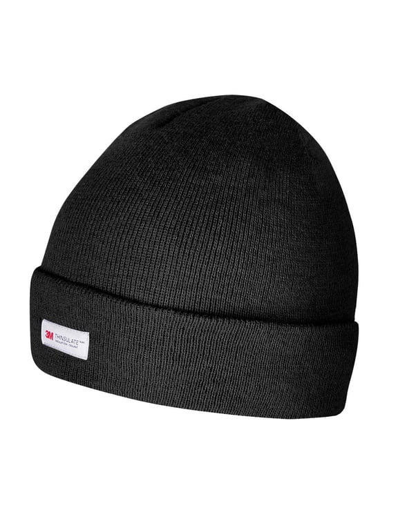 Kids Winter 3M Thinsulate Thermal, Fleece Lined Beanie Hat (Black)