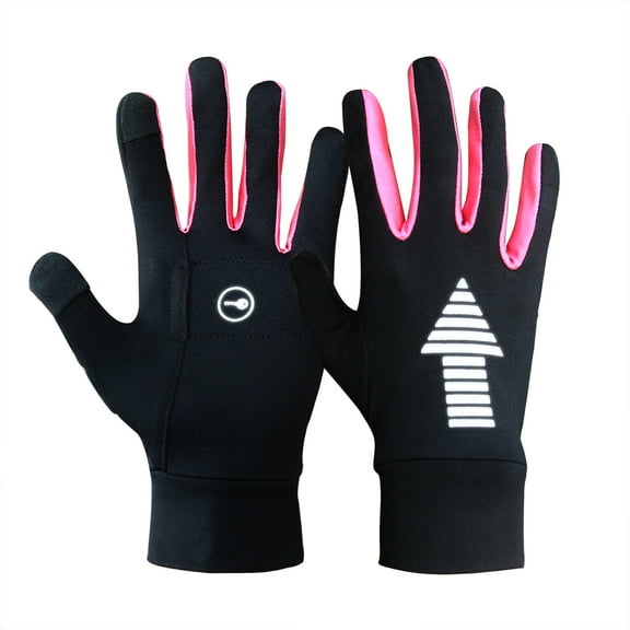 Evridwear Reflective Lightweight Running Cycling Touchscreen Gloves (1 Pair Pink)