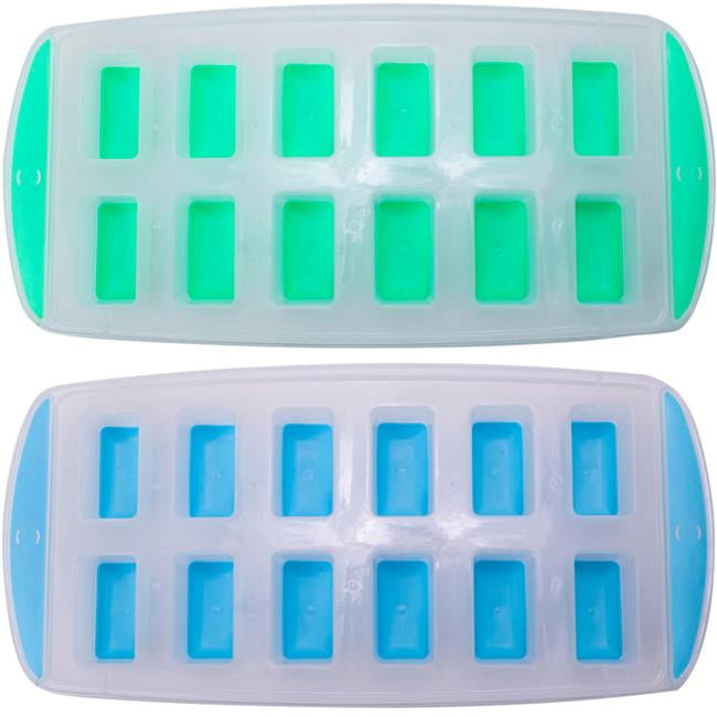 MSC International 29105 Joie Extra Large Ice Cube Tray, Covered and  Stackable, No-Spill Removable Lid, Colors may vary,one size