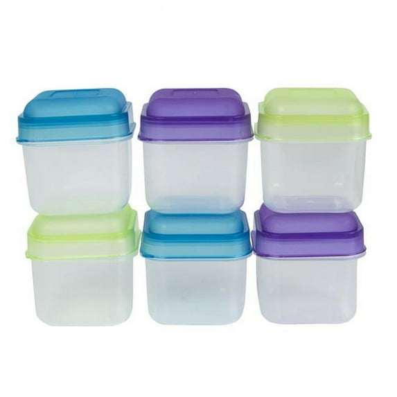 Evriholder 6035100 4 oz Portion Packers Storage Container Set, Assorted Color - Pack of 6