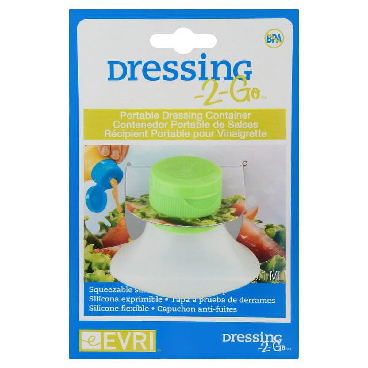 Evriholder Dressing to Go Salad Dressing Container, 2ounce,Color may