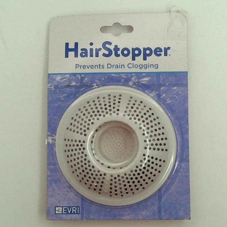 Evriholder Bathroom Drain Hair Stopper, White