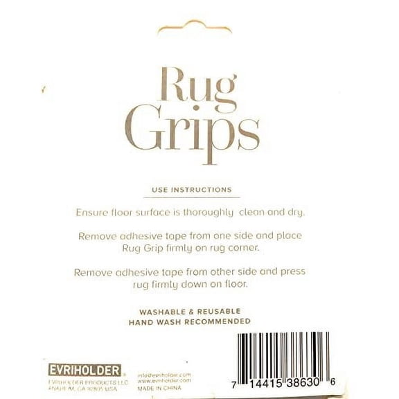 Evriholder Rug Grips, 4 Pack, 4 x 4