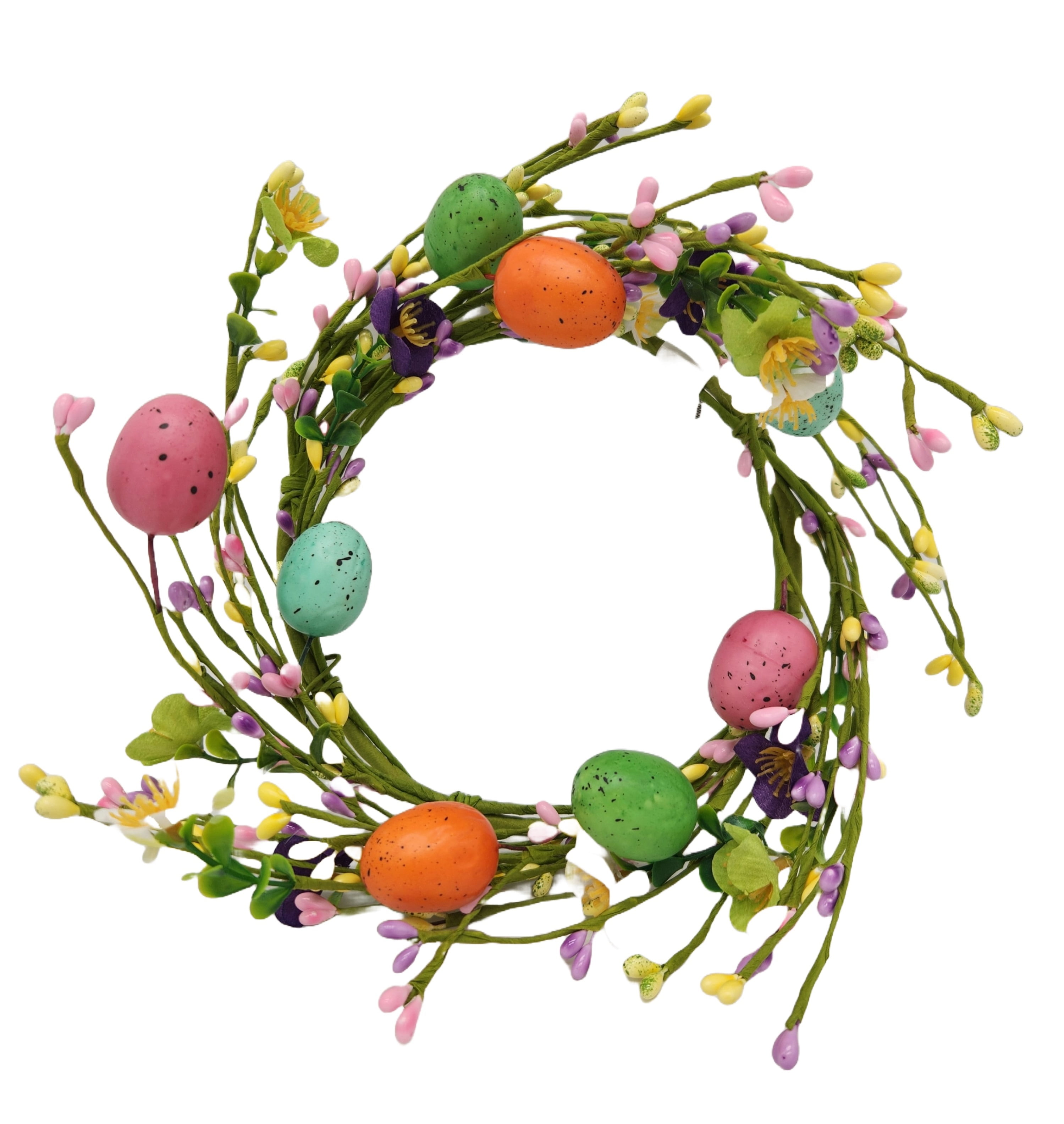 Evron International EV-125R-6 Easter Candle Ring with Artificial Easter Egg, Spring Floral Candle Ring, Easter Decorations for Home Kitchen or Dinning Table