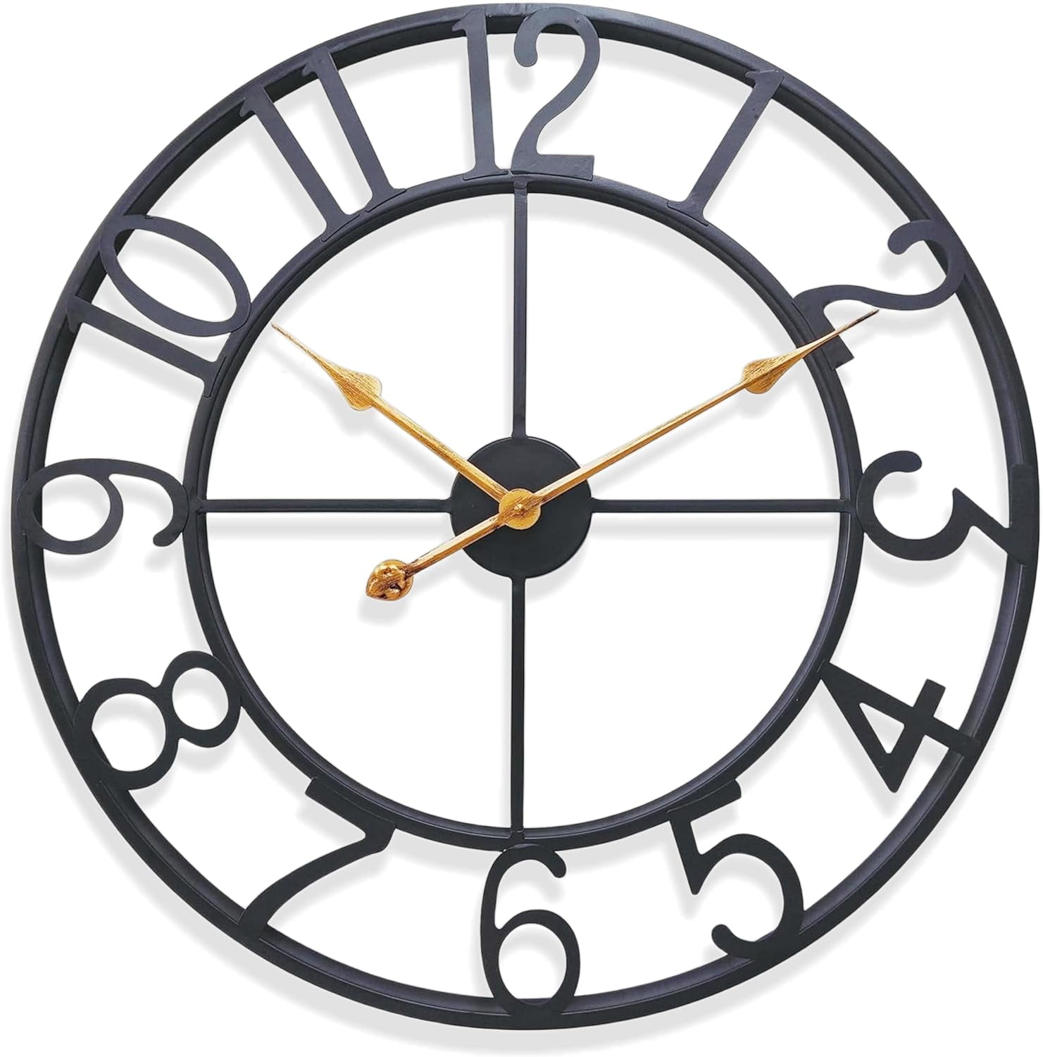 Evursua Vintage 30inch Large Wall Clock, Decorative Home Hanging Clock