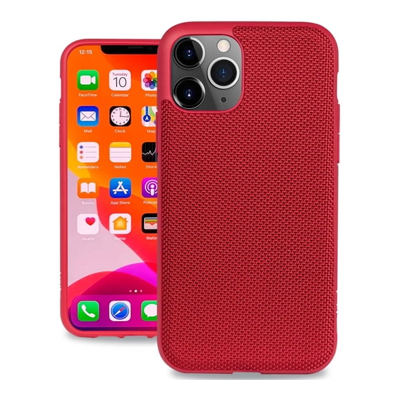 Evutec Ballistic Nylon iPhone 11 Pro Unique Heavy Duty Premium Protective Military Grade Shockproof Phone Case Cover Magnetic Mount Included Red