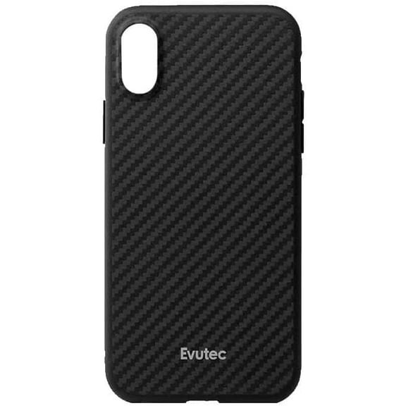 Evutec Karbon Unique Hard Smooth heavy-duty Phone Case Cover Compatible with iPhone XR, Real Aramid Fiber Strong Protective Slim 1.6mm Durable (Black)-AFIX+ Free Vent Mount