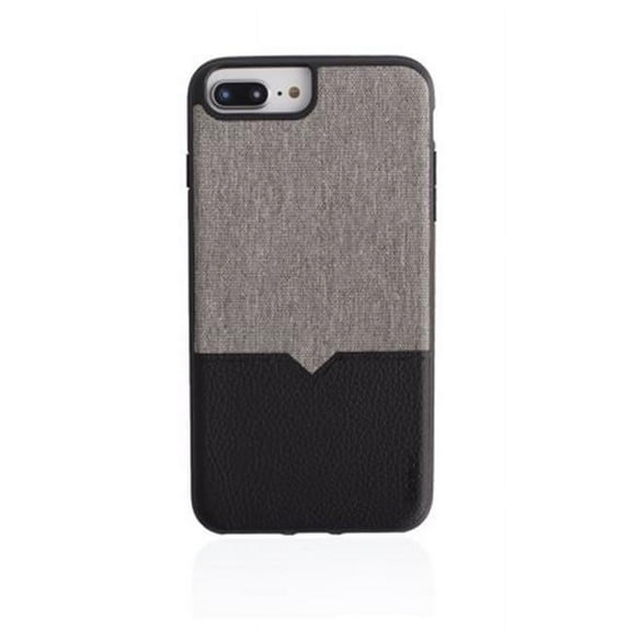 Evutec Unique Heavy Duty Case Compatible with iPhone 6 Plus/6s Plus/7 Plus/8 Plus Leather + TPU Shockproof Interior Drop Protection phone cover-Canvas/Black (AFIX+ Vent Mount Included)