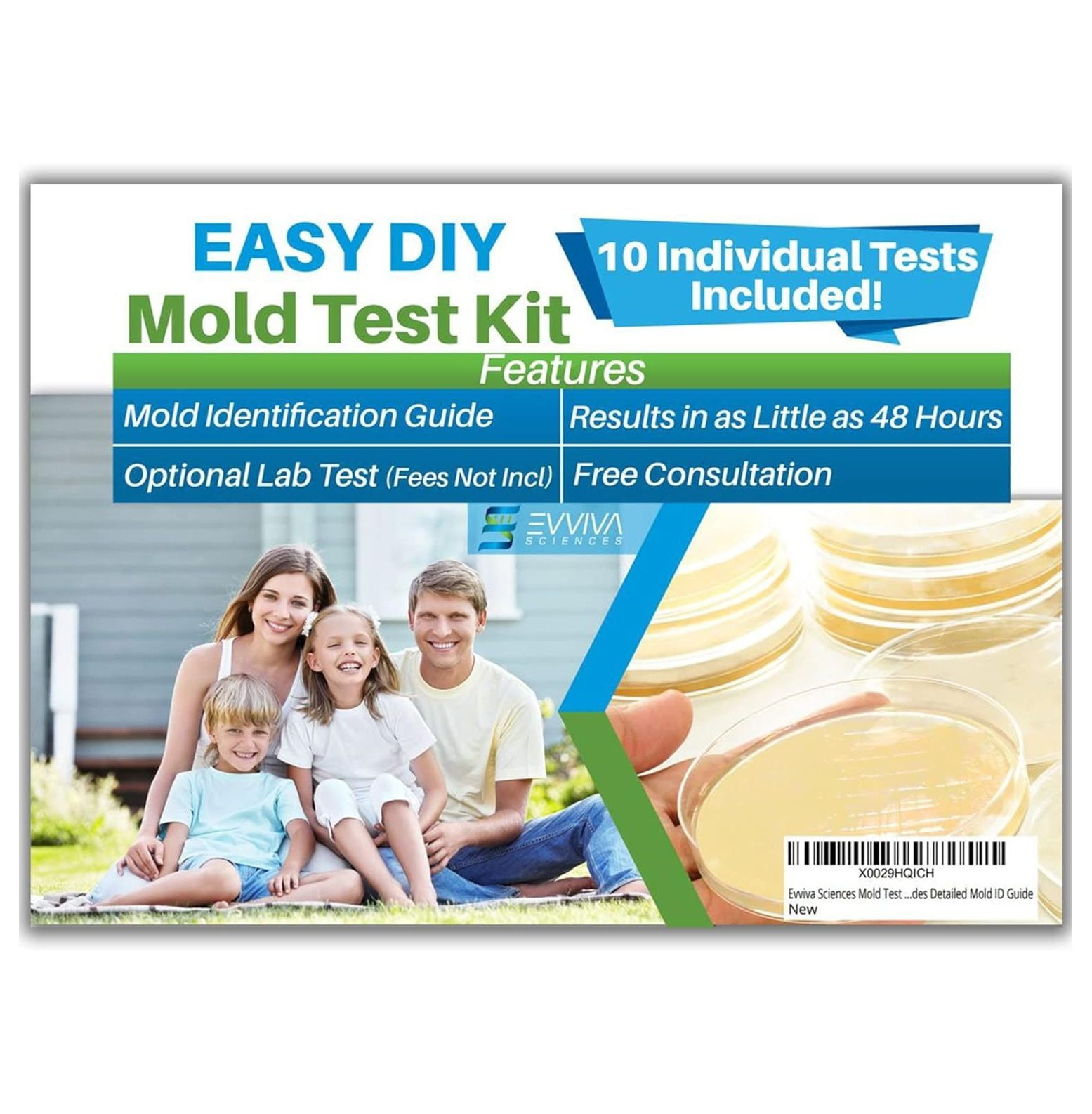  Mold Test Kit for Home - All-Inclusive Detection Kit DIY Mold  Detector for Visual incl. Black Mold and Mildew, EPA Approved & AIHA  Accredited Lab Analysis