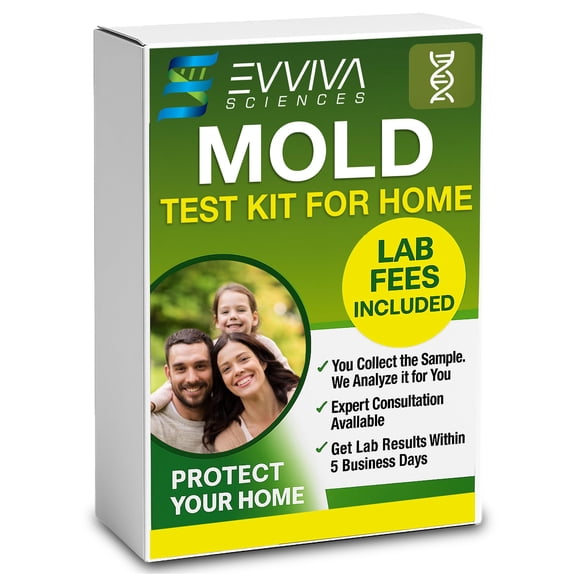 Evviva Sciences Mold Test Kit with US-Based Lab Analysis & Return Shipping Included | Screen Indoor Air, HVAC & Surfaces | Professional Mold Presence Detection | Includes Mold Information Guide