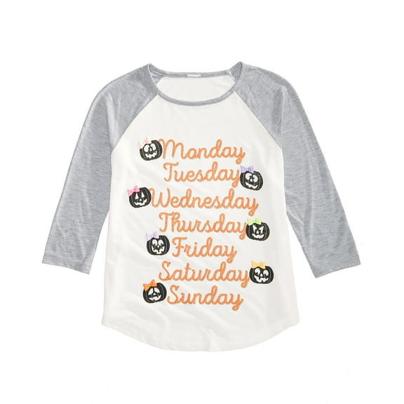 Evy Of California Girls Graphic-Print Raglan T-Shirt Tee Shirt (Medium, White)