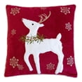 thumbnail image 1 of Evy Velvet  20" Traditional Red Christmas Square Decorative Throw Pillow, 1 of 5