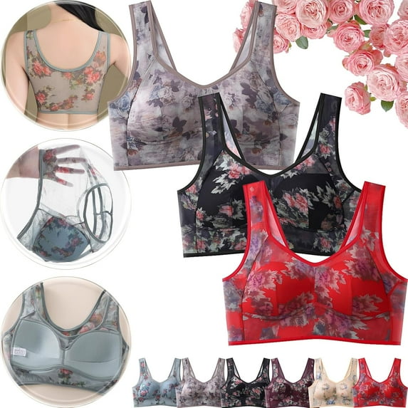 Evylady Bra, Evylady Ice Silk Bra, Elliebloom Bras, Evylady Bras for Women, Soft Silk Lace Everyday Comfort Bra