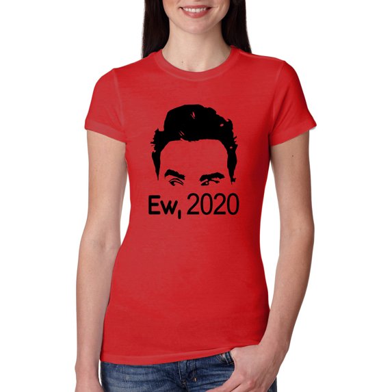 Ew 2020 Funny Creek David Alexis Moira Fan Gift Pop Culture Womens Slim Fit Junior Tee, Red, Medium
