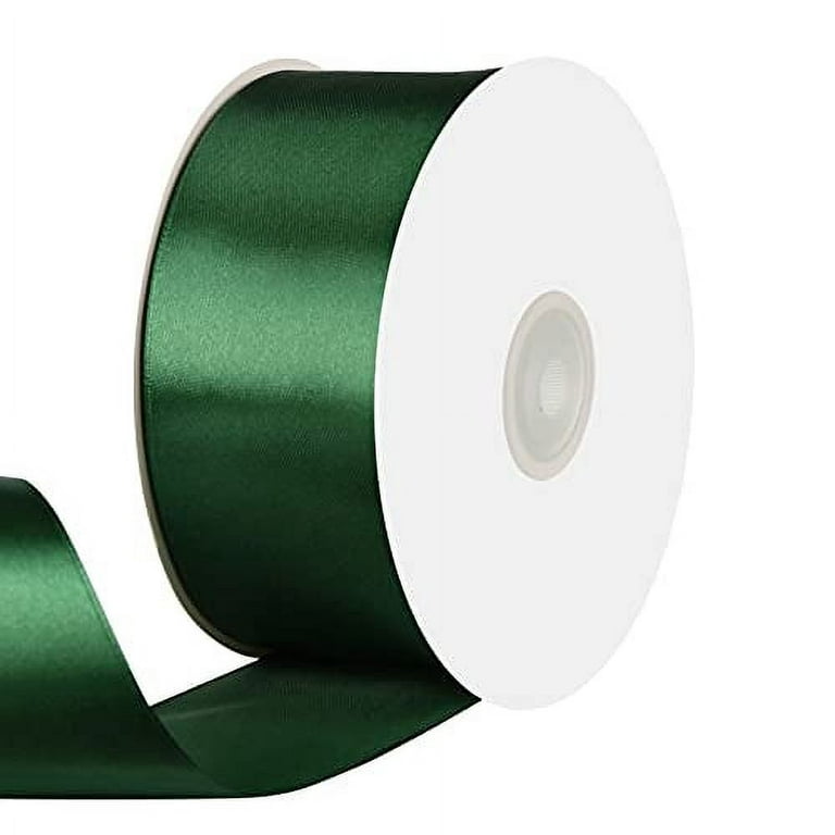 Satin Green Ribbon 1-1/2 inch x 50 Yards Double Face for Gift