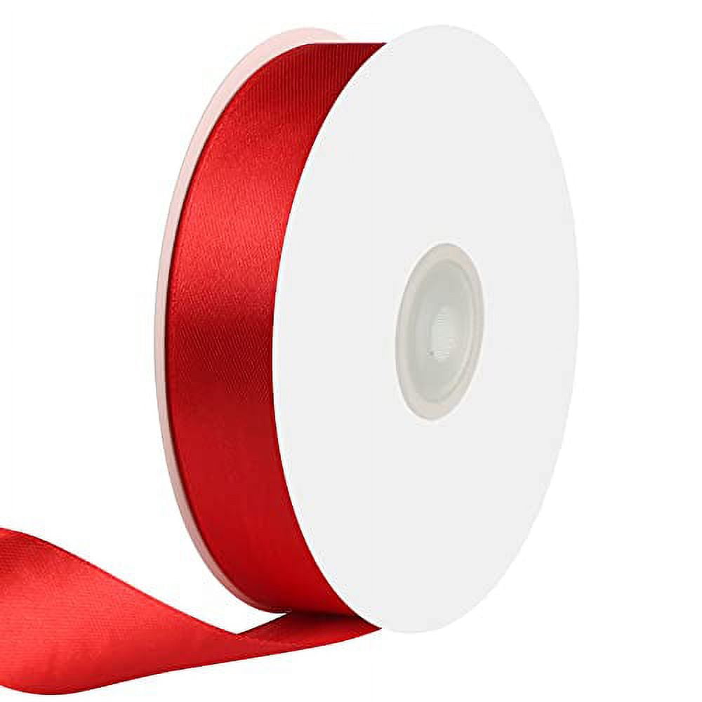 1-1/2 Inch 40mm x 100 Yards Dark Red Claret Wide Satin Ribbon Solid Fabric  Ri