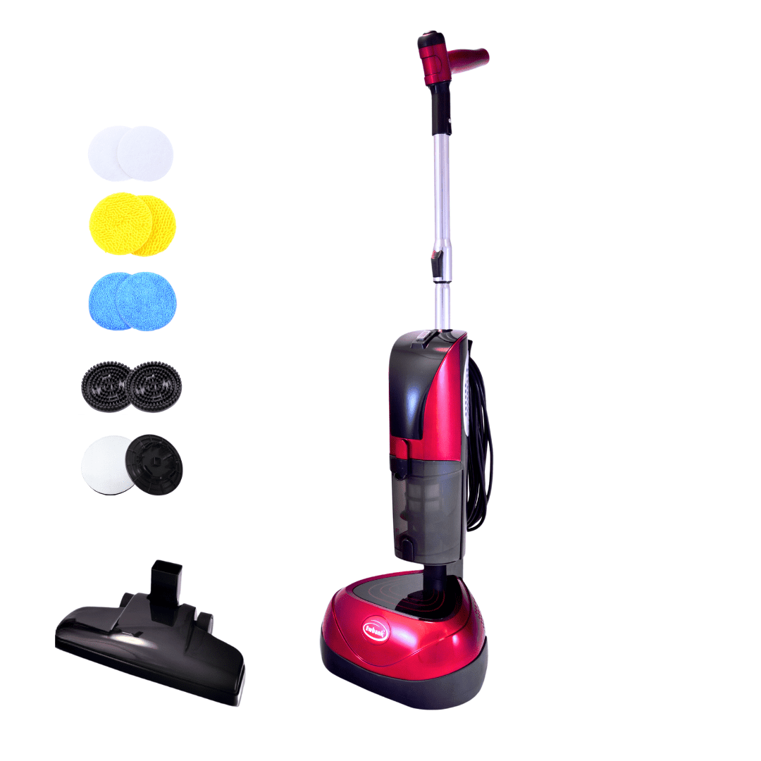 Red and Black Multi-Use Stick Floor Cleaner with HEPA Filter
