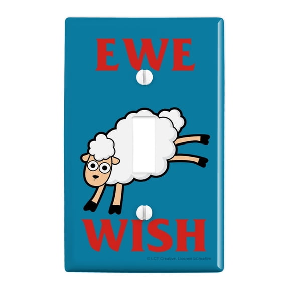 Ewe Wish You Funny Humor Plastic Wall Decor Toggle Light Switch Plate Cover