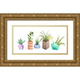 thumbnail image 1 of Ewer, Rebekah 18x11 Gold Ornate Wood Framed with Double Matting Museum Art Print Titled - Succulent Display I, 1 of 4