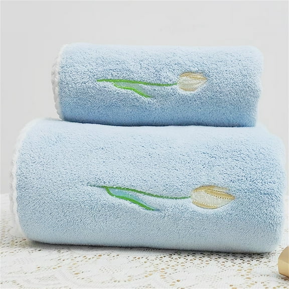 Ewgqwb Bath Towel Coral Velvet Towel Towel Cover Towel Baby And Children's Soft Absorbent Flower For Home Use
