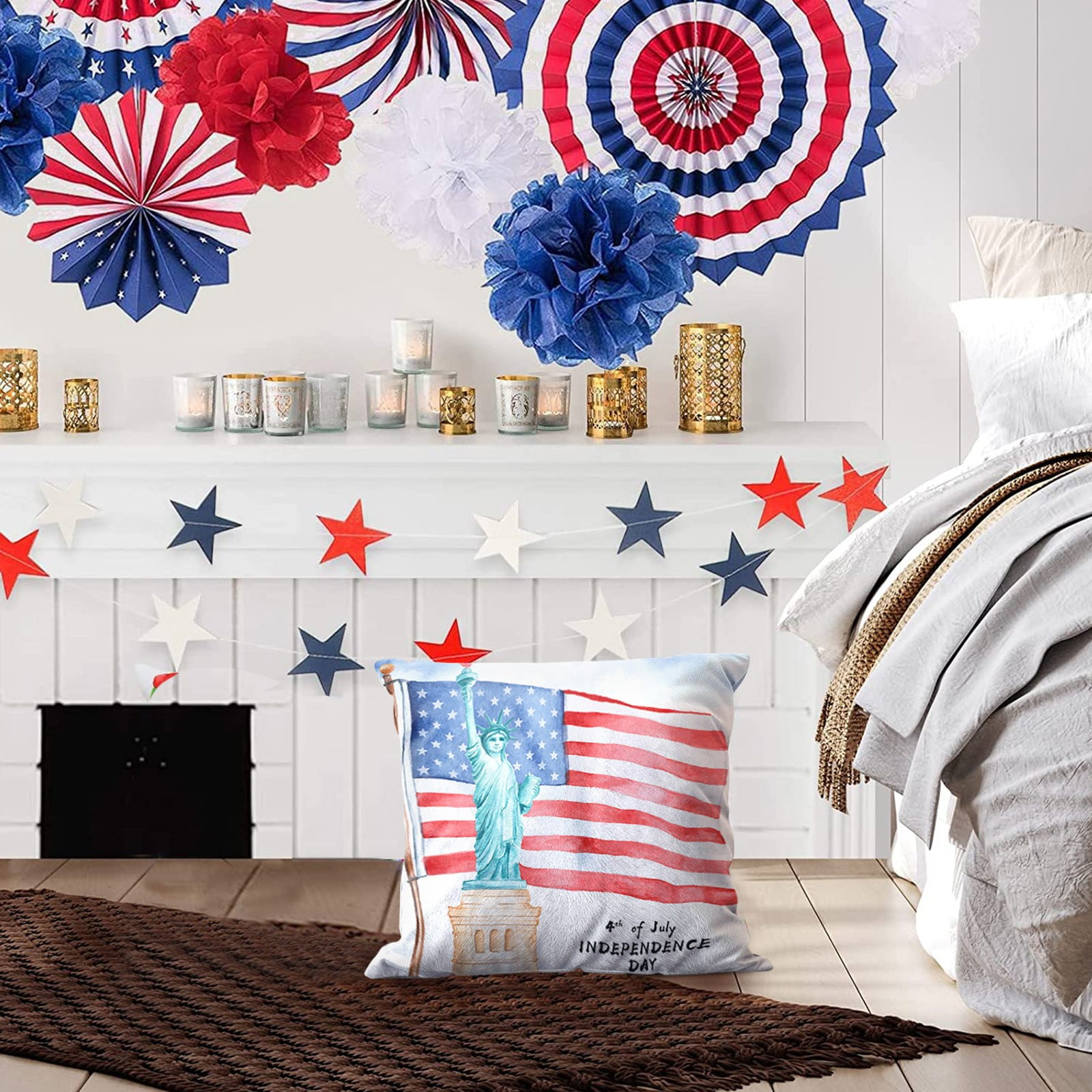 Ewgqwb Clearance Throw Pillow Covers 4th of July Independence Day