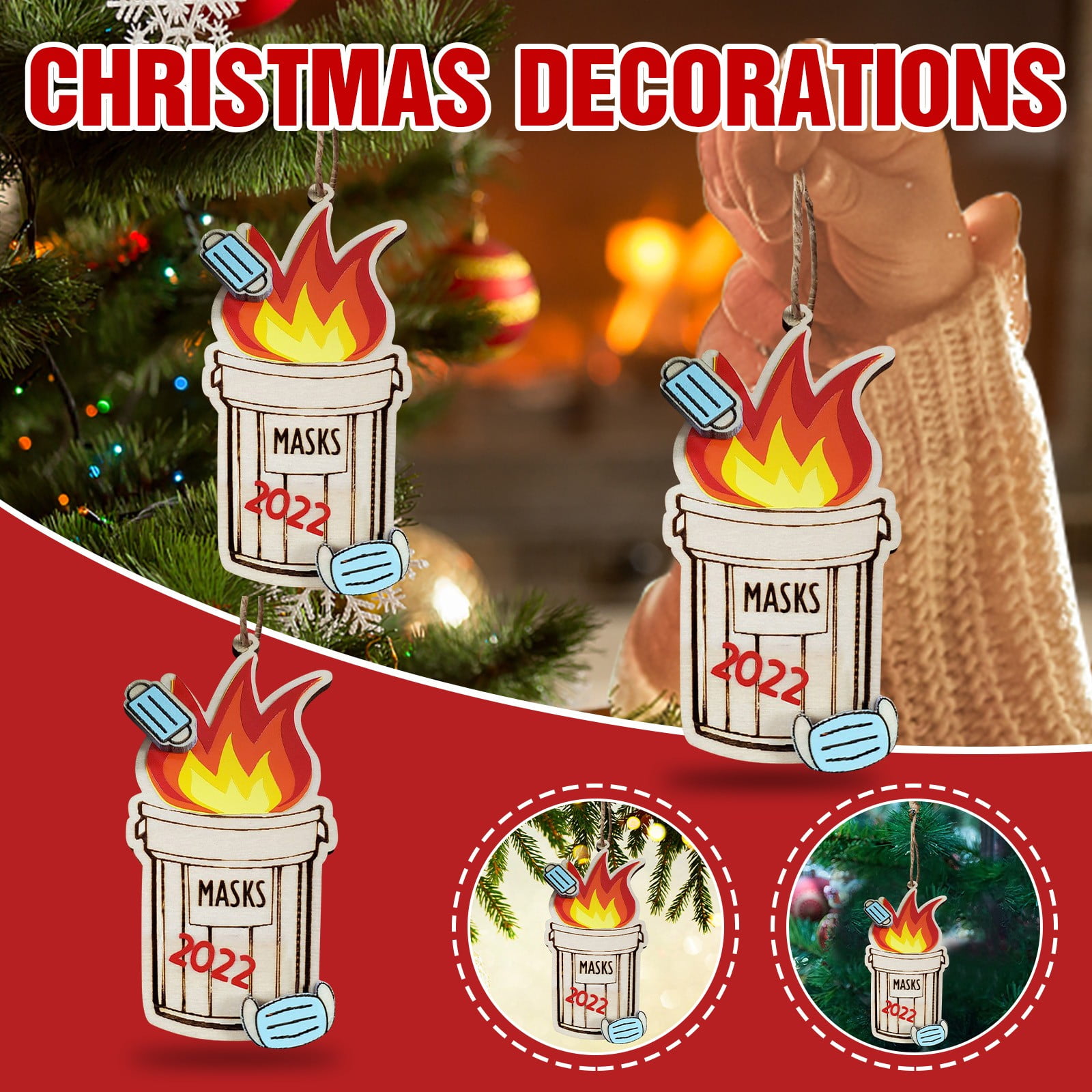 Ewgqwb Door Hanging Decoration Christmas 1PC Christmas Wooden Ornaments