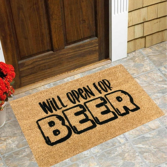 Ewgqwb Door Mat Floor Mat Will Open For Beer Funny Cute Doormat Door Mat Welcome Friends Doormat Funny Doormat New Home Door Mat