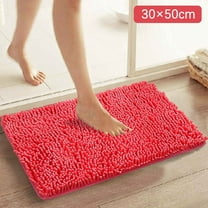 Ewgqwb Floor Mat Door Mat Orange Red Bathroom Carpet Absorbent Bathroom Mat Soft And Comfortable Furry Durable Thickened Bathroom Carpet Machine Washable Reusable
