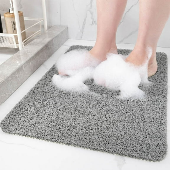 Ewgqwb Floor Mat Door Mat Shower Mat Bathtub Mat Non Slip 24x16 Inch Soft Tub Mat With Drain PVC Loofah Bath Mat For Tub And Bathroom Quick Drying