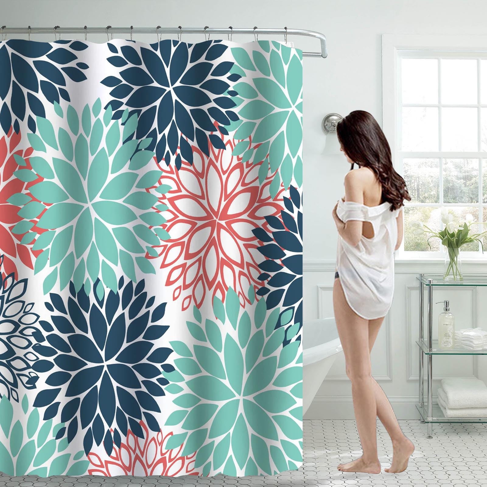 Ewgqwb Shower Curtain Bath Curtain Shower Curtain 70x70 Inch With 12 ...