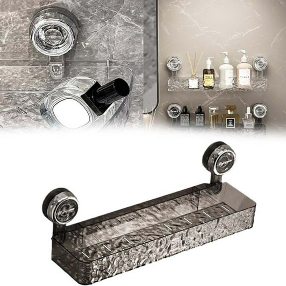 Ewgqwb Suction Cup Shelf Bathroom Sucker Corrugated Rack Wall Hung Punching Toilet Washstand Bathroom Acrylic Storage Box