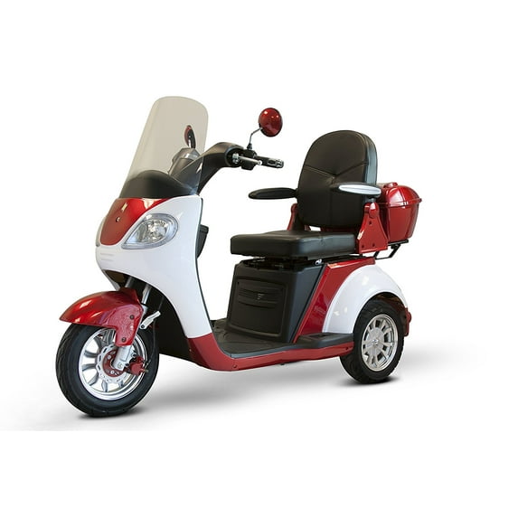 Ewheels Luxury Over-Sized Electric Scooter in Red with VINYL WEATHER COVER
