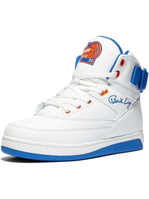 Ewing Atheltics Men's 33 HI x Orion Rebound Basketball Sneakers, White/Royal Blue/Orange, 9.5