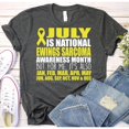 thumbnail image 1 of Ewing Sarcoma Awareness Yellow Ribbon Graphic T-Shirt, Unisex Classic Fit, Cotton-Rich Fabric, 180 GSM, 1 of 4