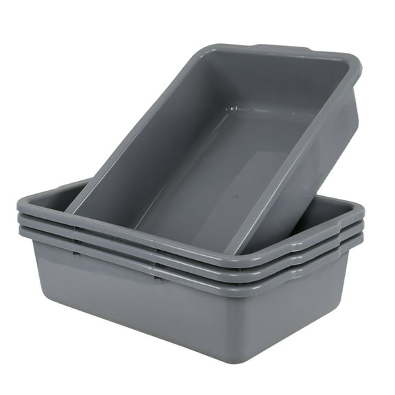 Ewingger 32 L Food Grade Meat Tubs, 4 Pack Large Wash Tubs for Dishes, Grey