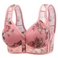 thumbnail image 1 of Ewisvgh Casual Traceless Lingerie Front Button Adjustment Bra Comfortable Breathable No Underwire For Everyday Dressing Club Holiday Vocation Nylon Spandex Slim Fit, Pink 46, 1 of 2